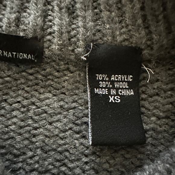 XS Moda International Gray Knit Cowl Sweater - Picture 3 of 7